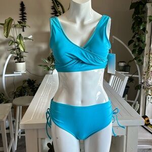 SEA FANCY size small teal coloured two-piece bikini brand new with tags